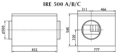 Вентиляторы в изолированном корпусе серии IRE 500 A/B/C
